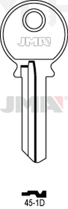 JMA 45-1D Cilindričan ključ (Silca RUS1  / Errebi KSP1D )