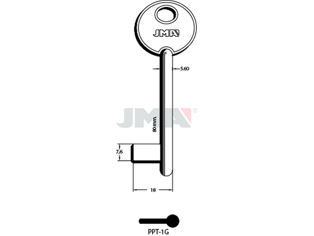 Jma PPT-1G Kasa ključ (Silca 5012 / Errebi PP27G) 13597