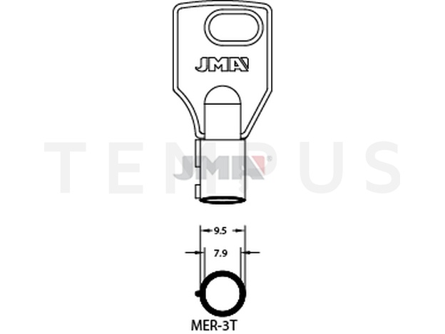 Jma MER-3T Cilindričan ključ (Silca MER26T / Errebi MR26T) 14904