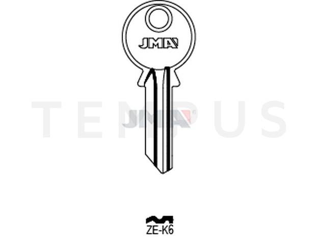 ZE-K6 Cilindričan ključ (Silca ZE5R / Errebi CR5PS, ZE15PS) 14161