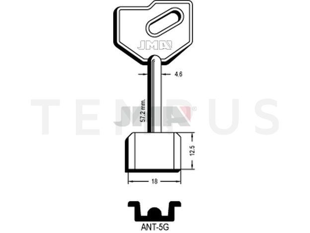 ANT-5G Kasa ključ (Silca 5AU7 / Errebi 1AN11) 12542
