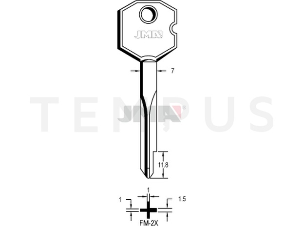 FM-2X Krstasti ključ (Silca XF2 / Errebi FMX70) 13060