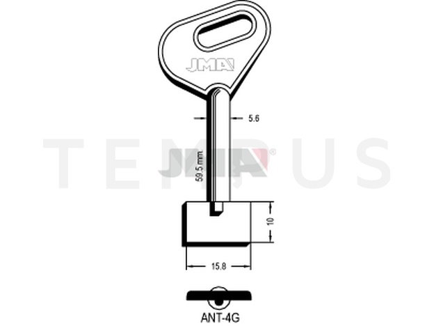 ANT-4G Kasa ključ (Silca 5AU3 / Errebi 1AN9) 12541