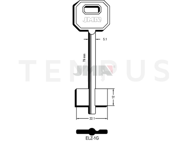 ELZ-1G Kasa ključ (Silca 5EL1 / Errebi 2EZ1) 12905