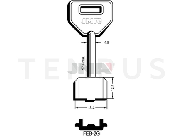 FEB-2G Kasa ključ (Silca 5FEB5 / Errebi 1FEB3) 13022