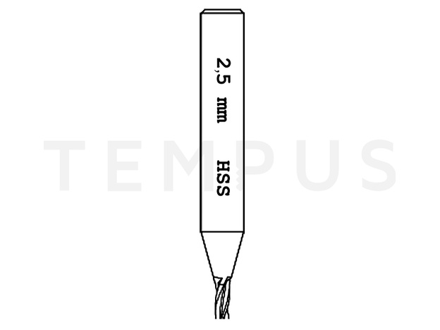 HSS 2.5 mm TM ULTRA - freza ORION za auto ključeve 2,5x32x6 11910