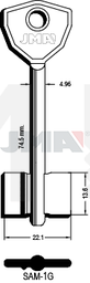 JMA SAM-1G Kasa ključ (Silca 5BDA1 / Errebi 2SMA3)