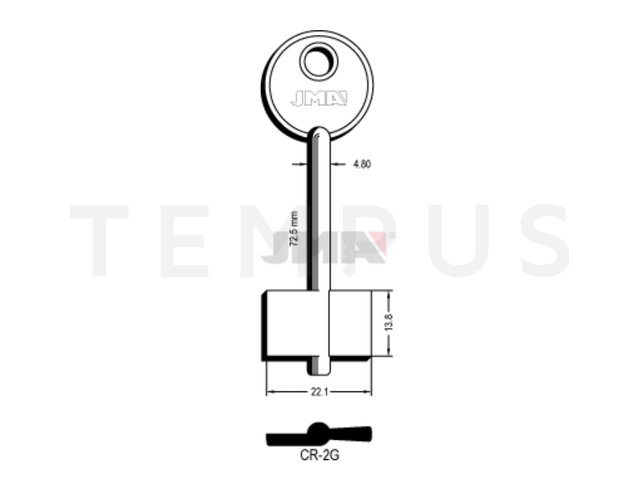 CR-2G Kasa ključ (Silca R / Errebi 1CR3) 21695