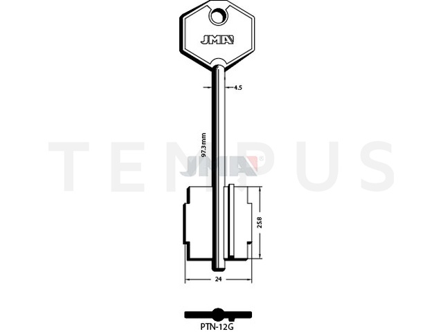 PTN-12G Kasa ključ (Silca 5PT12 / Errebi 2PN16) 15336