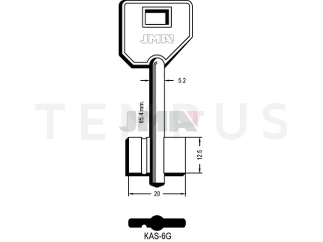 KAS-6G Kasa ključ (Silca 5KY7 / Errebi 1KA9) 13314