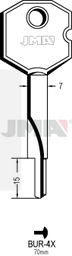 JMA BUR-4X Krstasti ključ (Silca XBW4 / Errebi FXT1)