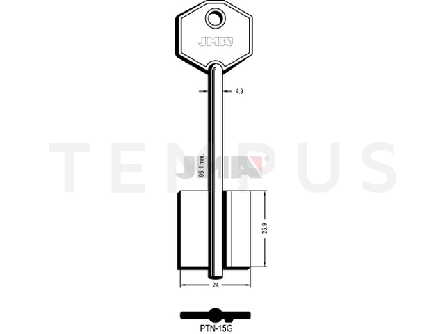 PTN-15G Kasa ključ (Silca 5PT12 / Errebi 2PN8R) 13618