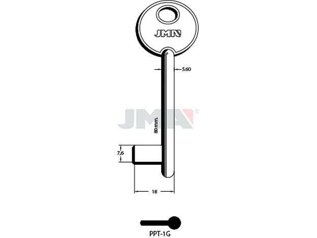 PPT-1G Kasa ključ (Silca 5012 / Errebi PP27G) 13597
