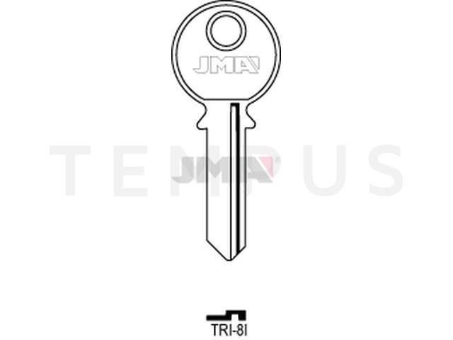 TRI-8I Cilindričan ključ (Silca TL4R / Errebi TR2) 13972