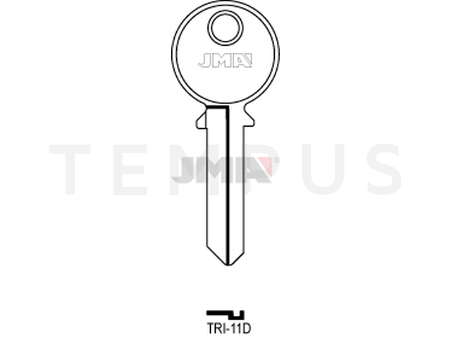 TRI-11D Cilindričan ključ (Silca TL3 / Errebi TR7R) 13952