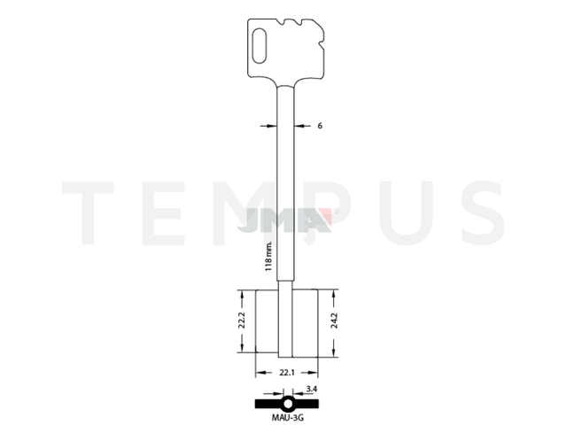 MAU-3G Kasa ključ 16603