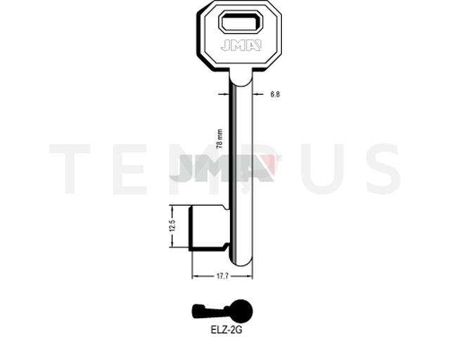 ELZ-2G Kasa ključ (Silca 6EL1 / Errebi 65EZ2) 12907