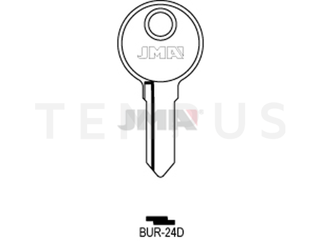 BUR-24D Cilindričan ključ (Silca BUR31R / Errebi BG47R) 12655