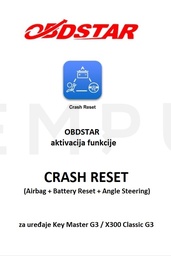 OBDSTAR aktivacija CRASH RESET (Airbag + Battery Reset + Angle Steering)
