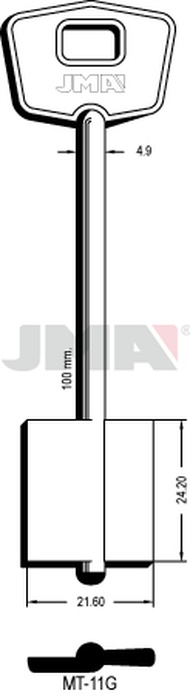 JMA MT-11G Kasa ključ (Silca 5MT16 / Errebi 2MO20)