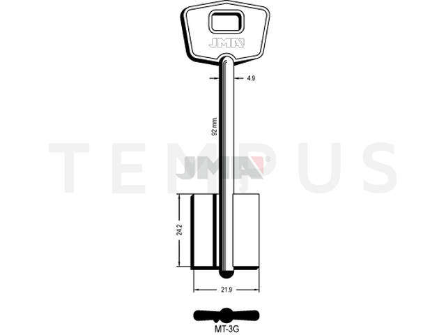 MT-3G Kasa ključ (Silca 5MT5 / Errebi 2MO7) 13519
