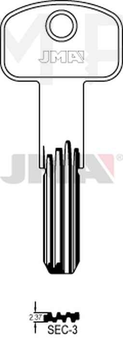 JMA SEC-3 kl.sec11p Specijalan ključ (Silca SCM3RDZ / Errebi SEM8)