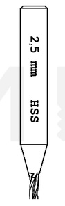 OSTALI HSS 2.5 mm Z3 - freza ORION za auto ključeve 2,5x49x6