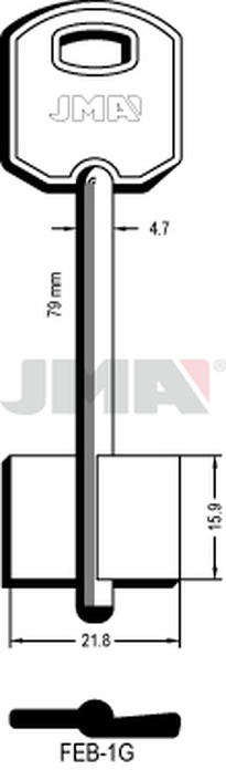 JMA FEB-1G Kasa ključ (Silca 5FEB1 / Errebi 2FEB1)