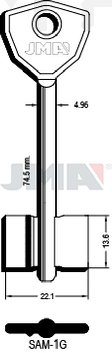 JMA SAM-1G Kasa ključ (Silca 5BDA1 / Errebi 2SMA3)
