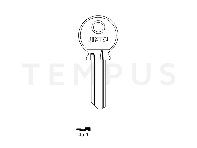 45-1 Cilindričan ključ (Silca RUS1R / Errebi KSP1S ) 12435