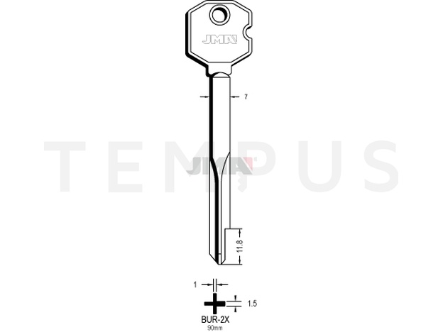 BUR-2X Krstasti ključ (Silca XBW2 / Errebi FX85)