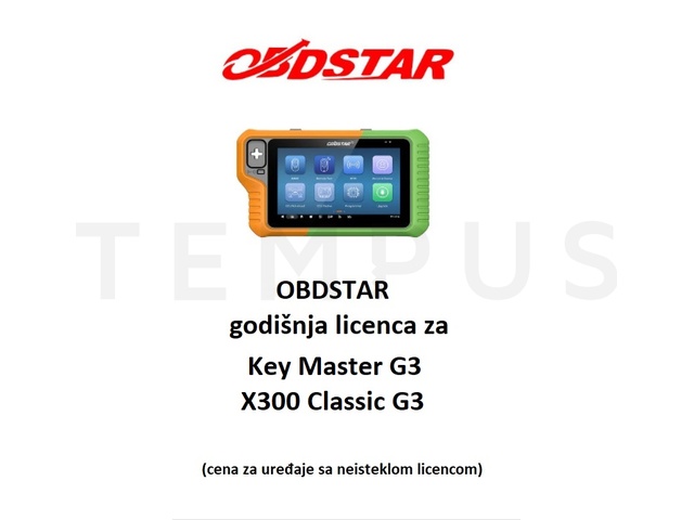 OBDSTAR godišnja licenca za Key Master G3/ X300Classic G3 20889