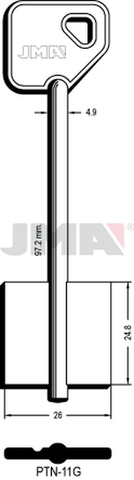 JMA PTN-11G Kasa ključ (Silca 5PT20 / Errebi 2PN15)