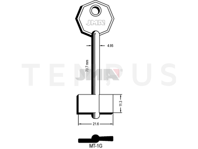 MT-1G Kasa ključ (Silca MTF, MT / Errebi 1MO12, 1MO3) 13516
