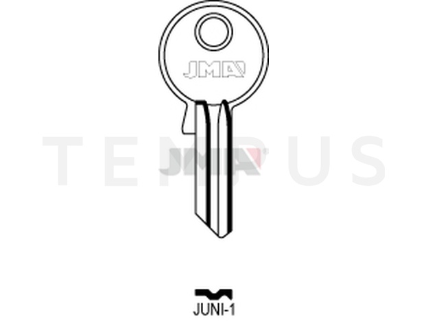 JUNI-1 Cilindričan ključ (Silca JU1R / Errebi JN4R)