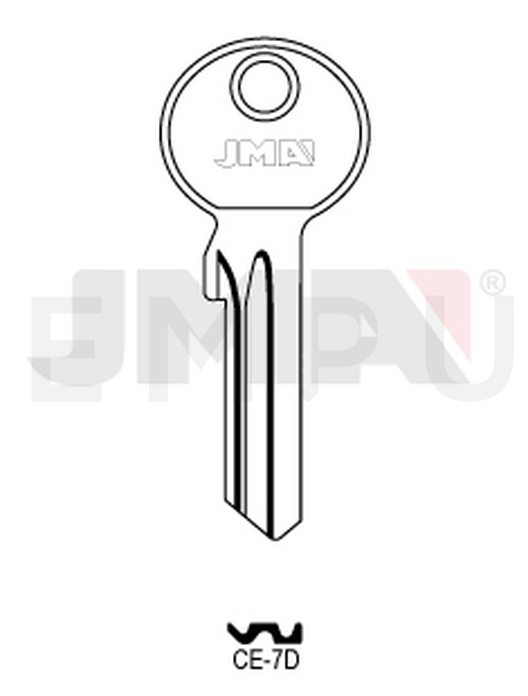 JMA CE-7D Cilindričan ključ (Silca CE2X / Errebi CE5DL)