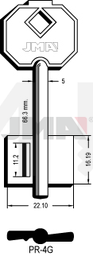 JMA PR-4G Kasa ključ (Silca 5PF3 / Errebi 1PR4)