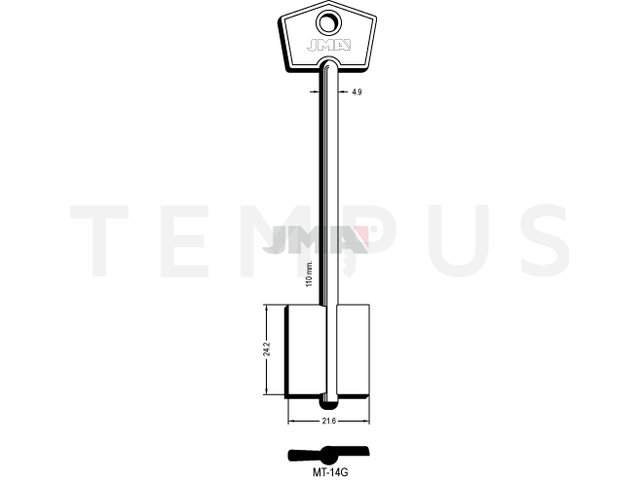 MT-14G Kasa ključ (Silca MTLF / Errebi 2MO16) 13511