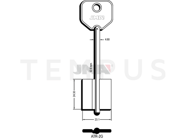 ATR-2G kl.1AT Kasa ključ (Silca 5AT1 / Errebi 2AT1) 12553