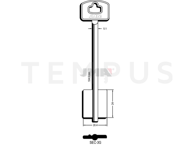 SEC-3G Kasa ključ (Silca 5SCM12 / Errebi 2SEM10) 13670