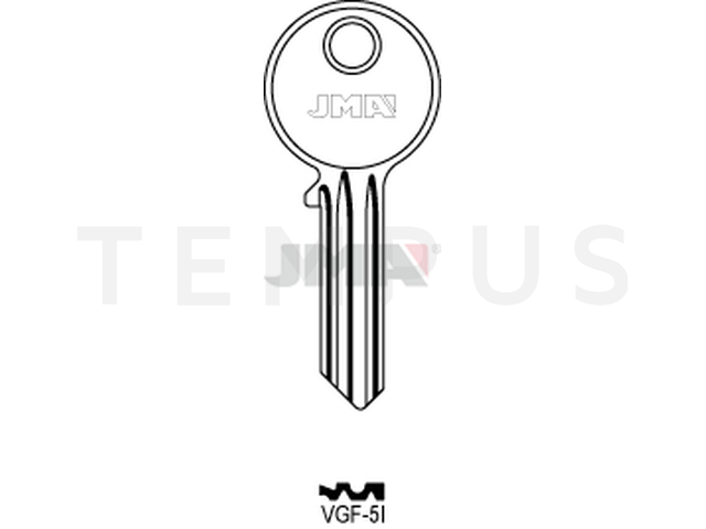 VGF-5I Cilindričan ključ (Silca VL2R / Errebi VG5S) 14042