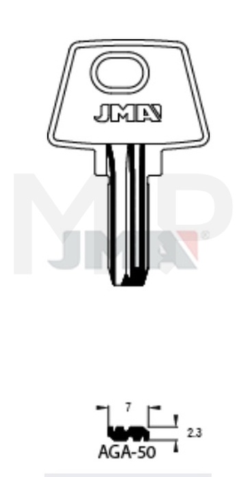 JMA AGA-50 Specijalan ključ (Silca AGA30 / Errebi AGA29)
