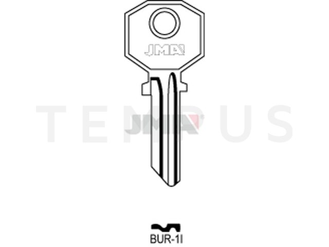 BUR-1I Cilindričan ključ (Silca BUR1R / Errebi BG7R) 12652