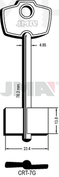 JMA CRT-7G Kasa ključ (Silca CQ / Errebi 1C2Q)