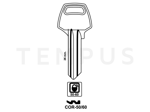 COR-50-60  Cilindričan ključ (Silca CB1 / Errebi CO5D) 12778