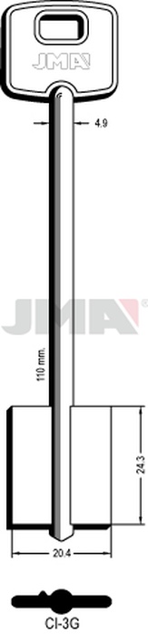 JMA CI-3G Kasa ključ (Silca TRL, 5CC2, CSLC / Errebi 24TR2, 2CC1L, 2CI2)
