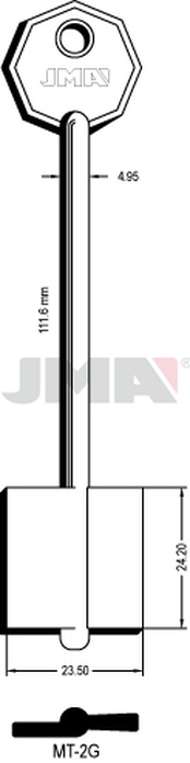 JMA MT-2G Kasa ključ (Silca MTL / Errebi 2MO16, 2MO4)