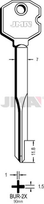 JMA BUR-2X Krstasti ključ (Silca XBW2 / Errebi FX85)