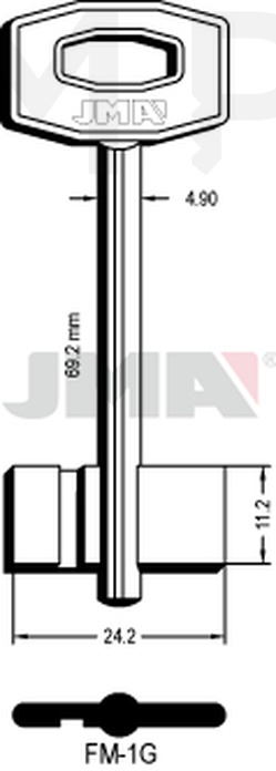 JMA FM-1G Kasa ključ (Silca F / Errebi 1FM1)