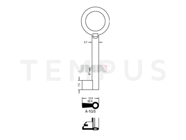 A-1G/5 Kasa ključ 20074